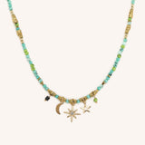 Colorful Beaded Charm Necklace