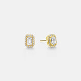 Claire Emerald Cut Moissanite Gold Vermeil Earrings