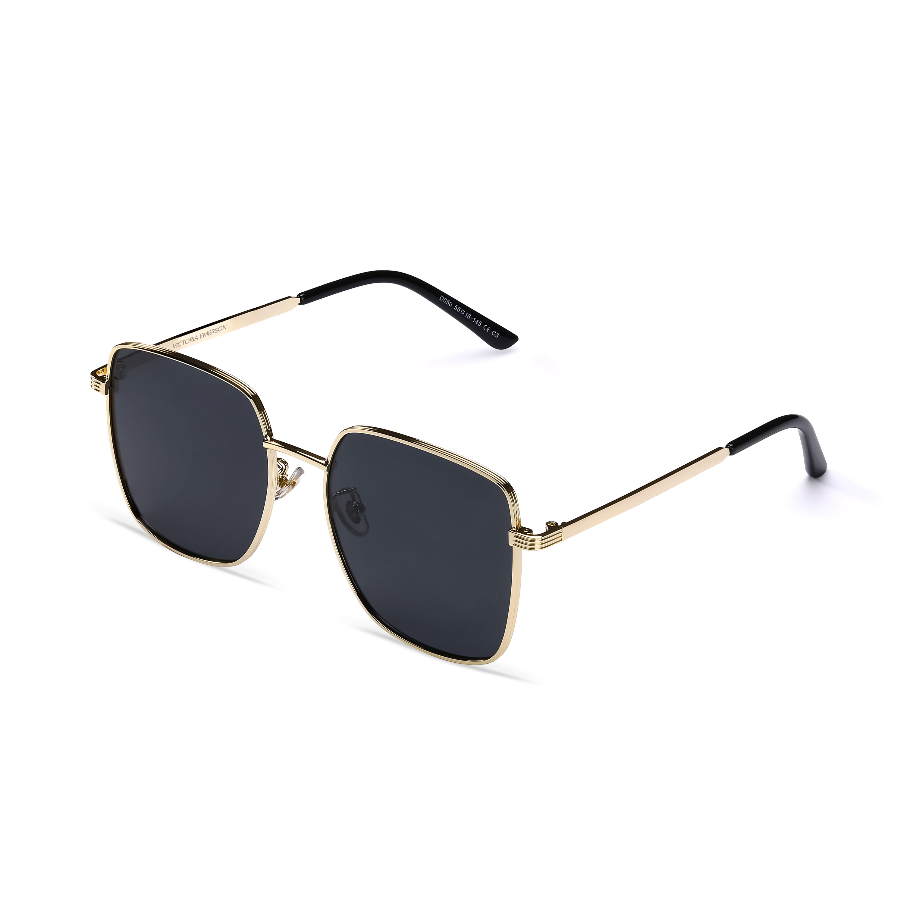 Kitty Square Oversized Gold Sunglasses Victoria Emerson