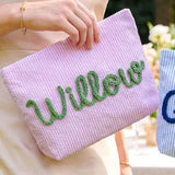 Personalized Seersucker Makeup & Travel Pouch