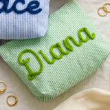 Personalized Seersucker Makeup & Travel Pouch