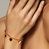 Personalized Engraved Heart Charm Bracelet