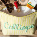 Personalized Seersucker Makeup & Travel Pouch