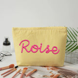 Personalized Seersucker Makeup & Travel Pouch