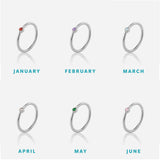 Mini Stacking Birthstone Ring - Silver