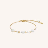 Crystal and Shell Gold Bracelet