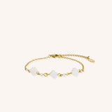 Crystal and Shell Gold Bracelet