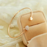 Double Heart Bow Cuff Bracelet