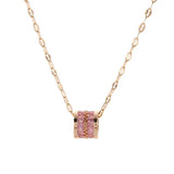 Three-Tone Round Pendant Necklace