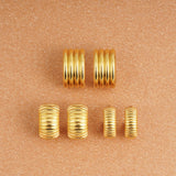 Ribbed Wide C-Shape Gold Hoops