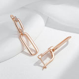Rose Gold Geometric Drop Earrings