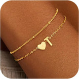 Heart Initial Bracelet