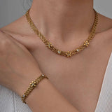 White Zircon Daisy Mesh Choker