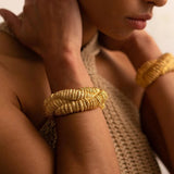 Irregular Lava Textured Open Cuff