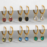 Multicolour Oval Zircon Crystal Hoops