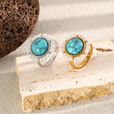 Pearl & Turquoise Round Ring