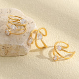 Spiral Zircon Adjustable Open Ring