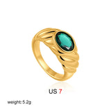 Oval Zircon Stackable Ring