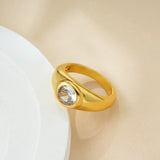 Vintage Sparkle Zircon Chunky Ring