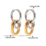Detachable Two-Tone Geometric Hoop Earrings