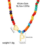 Beaded Initial Heart Necklace