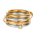 Multilayer Connecting Cubic Zirconia Ring