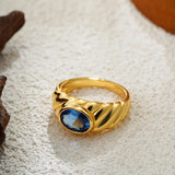 Oval Zircon Stackable Ring