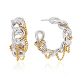 Two-Tone Bilayer Geometric Stud Earrings