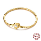 Sterling Silver Zirconia Charm Bracelet
