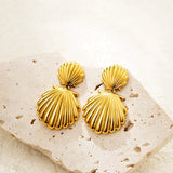 Vintage Conch Shell Drop Earrings