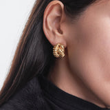 Vintage Lava Texture Chunky C Hoops