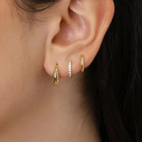 3-Pair CZ Hoop Earring Set