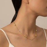 Gold Bow Station Choker Necklace
