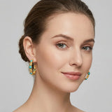 Turquoise Stone Hoop Earrings
