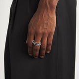 Silver Three-Layer Stackable Ring