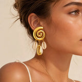Cowrie Shell Stud Earrings