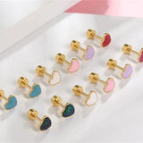 Sweetheart Titanium Stud Earrings