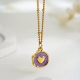 Opal Cross & Heart Pendant Necklace