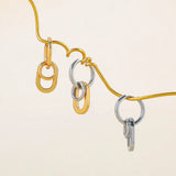 Detachable Two-Tone Geometric Hoop Earrings