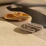Twist U-Shape Gold Huggie Hoops