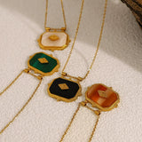 Retro Acrylic Geometric Pendant Necklace