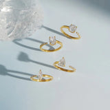 Geometric Zircon Rhinestone Open Ring