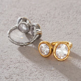 Luxury Double Round Zircon Ring