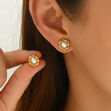 Pearl Flower Stud Earrings