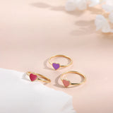 Pink Enamel Heart Ring
