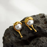 Molten Droplet Pearl Waterdrop Studs
