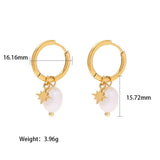 Freshwater Pearl & Star Hoop Earrings
