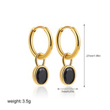 Multicolour Oval CZ Zircon Drop Earrings