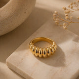 Ribbed Stripe Stacking Ring