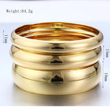 Gold Wide Bangle Set (3-Piece)